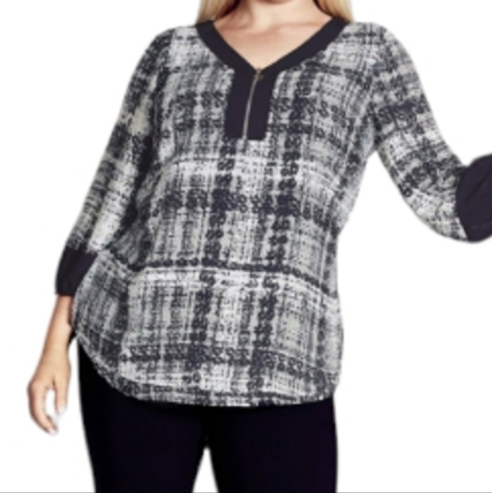 MELINDA HALF ZIP DETAIL TOP NWT SZ 18